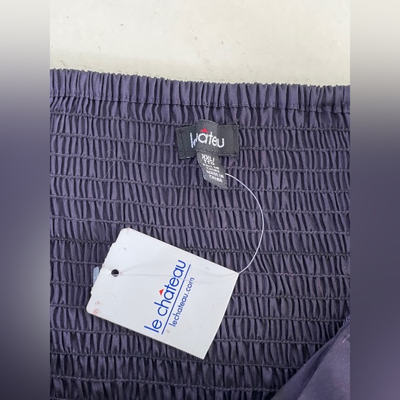 Iridescent Deep Purple Strapless Le Chateau Formal Mini Dress with Pockets - Picture 5 of 13